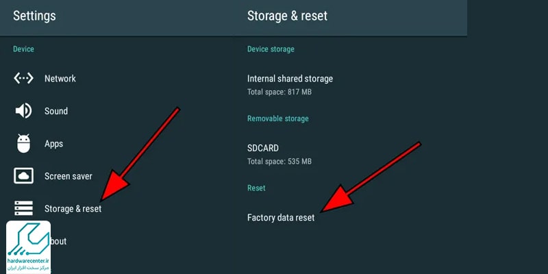 نحوه ریست فکتوری تلویزیون sony
